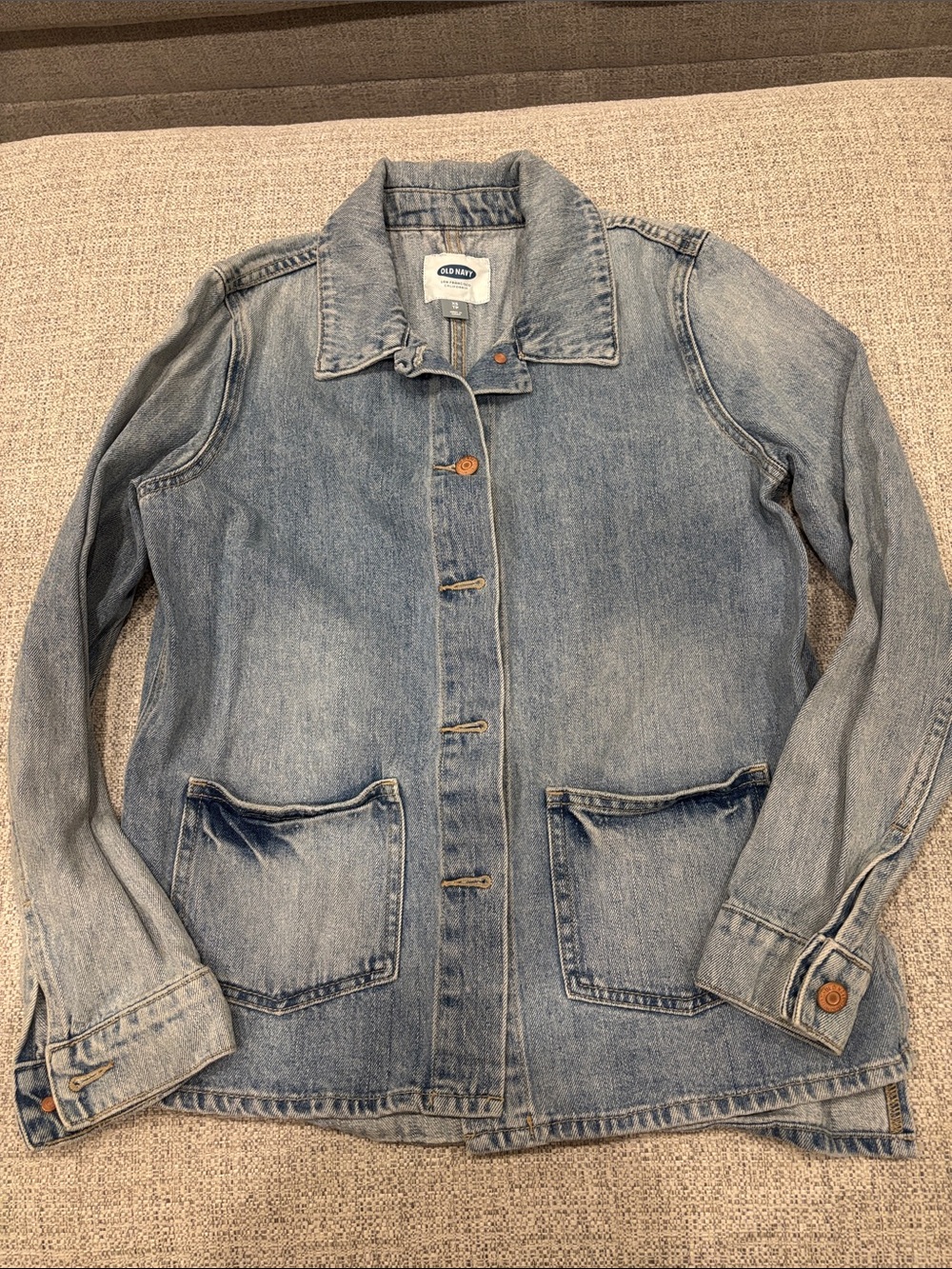 Old Navy Faded Light Blue Denim Jacket for Women